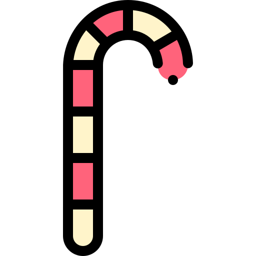 사탕 지팡이 Detailed Rounded Lineal color icon