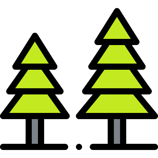 소나무 Detailed Rounded Lineal color icon