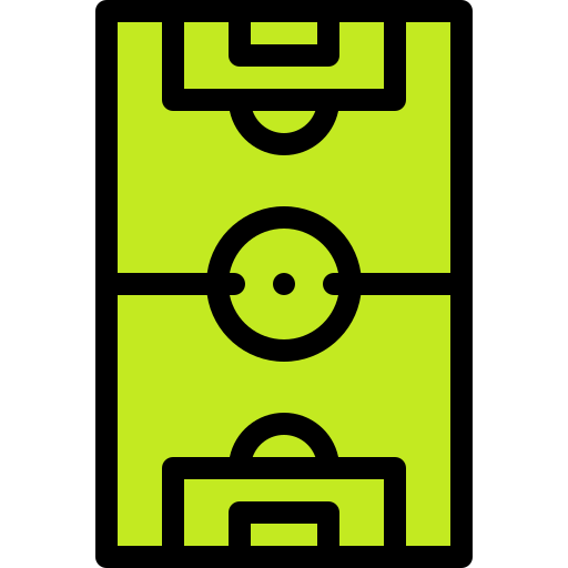 Soccer field Detailed Rounded Lineal color icon