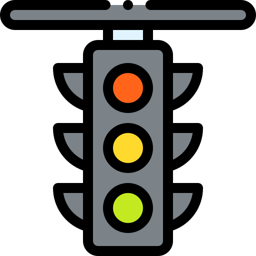 Traffic light Detailed Rounded Lineal color icon