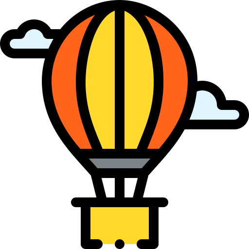 Hot air balloon Detailed Rounded Lineal color icon