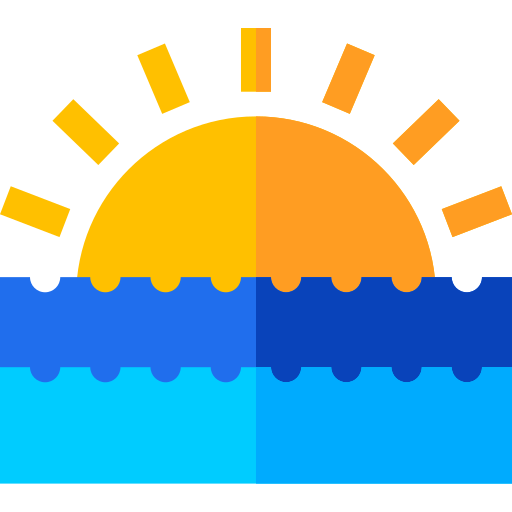 Puesta del sol Basic Straight Flat icono