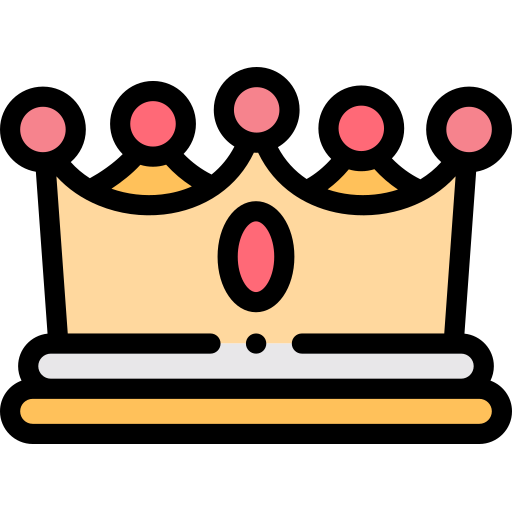 Crown Detailed Rounded Lineal color icon