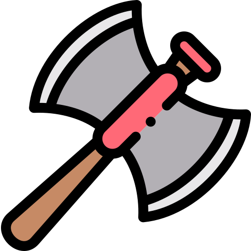 Battle axe Detailed Rounded Lineal color icon