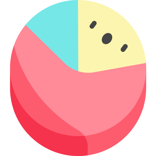 gráfico de pizza Kawaii Flat Ícone