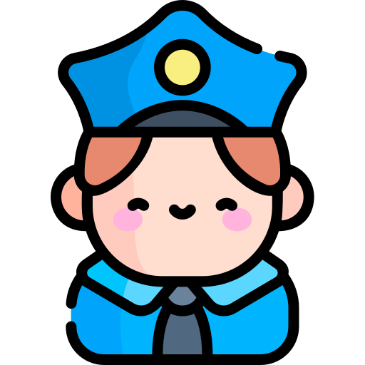 politie Kawaii Lineal color icoon