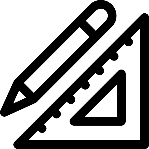 Cartabón Basic Rounded Lineal icono