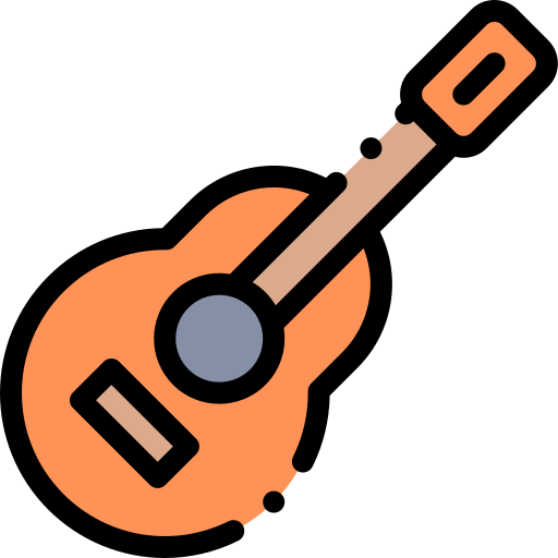 gitara Detailed Rounded Lineal color ikona