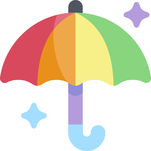 parapluie Kawaii Flat Icône