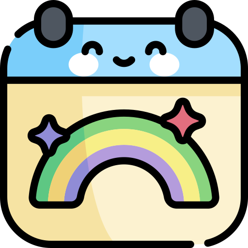 kalender Kawaii Lineal color icon