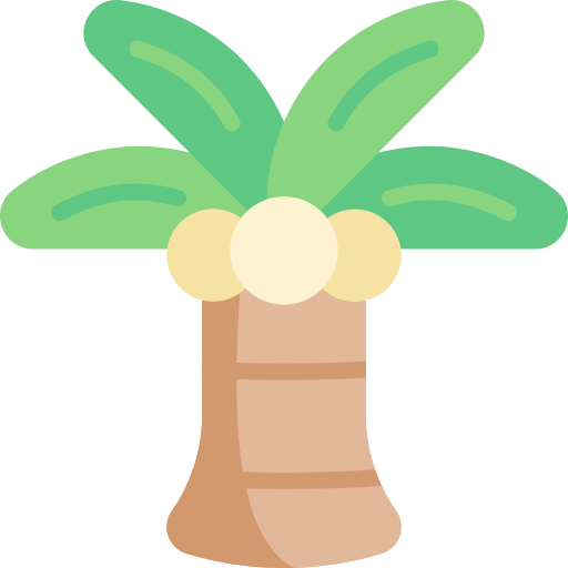 palmboom Kawaii Flat icoon