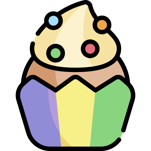 cupcake Kawaii Lineal color icon