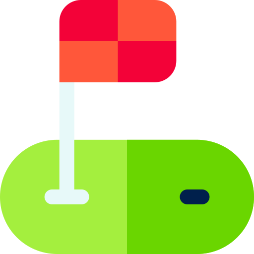 Hoyo de golf Basic Rounded Flat icono