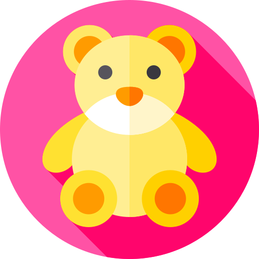 Teddy bear Flat Circular Flat icon