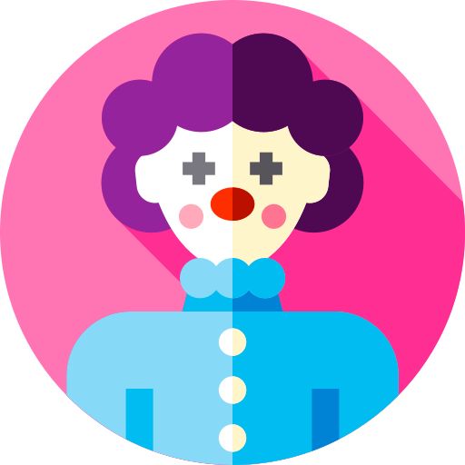 clown Flat Circular Flat icona
