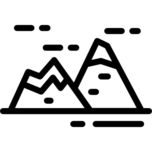 montagnes Detailed Rounded Lineal Icône
