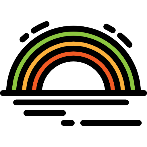 regenboog Detailed Rounded Lineal color icoon