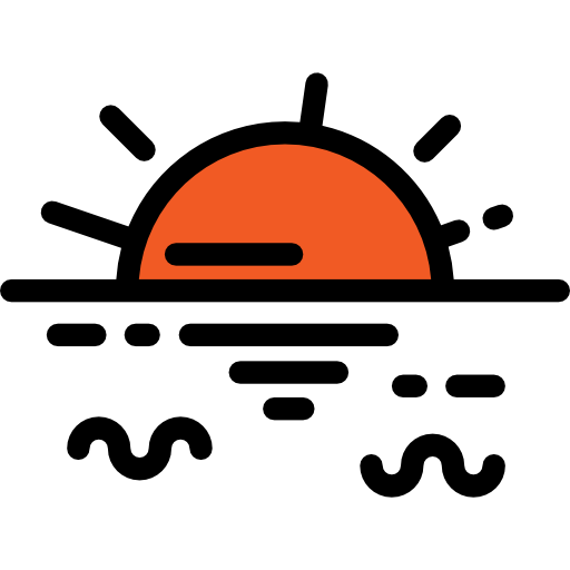 zachód słońca Detailed Rounded Lineal color ikona