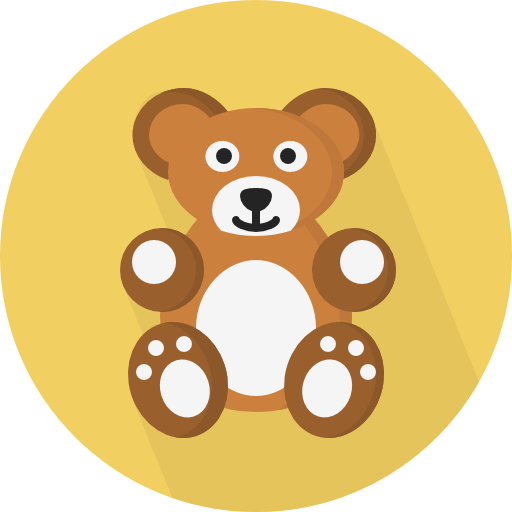 Teddy bear Pixel Perfect Flat icon