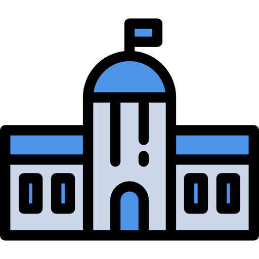 City hall Detailed Rounded Lineal color icon