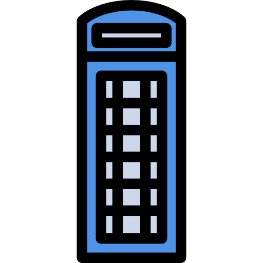 Phone booth Detailed Rounded Lineal color icon