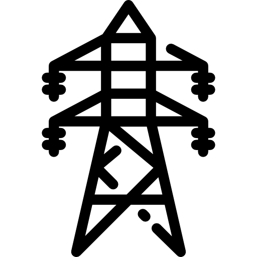 電気塔 Detailed Rounded Lineal color icon