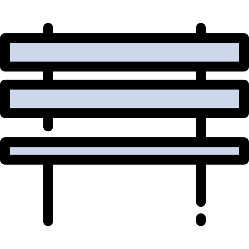 벤치 Detailed Rounded Lineal color icon