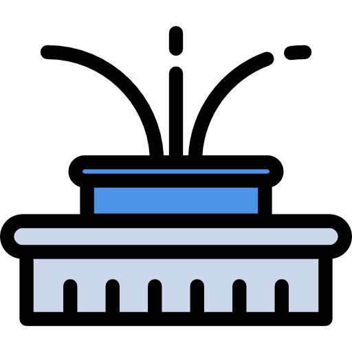 분수 Detailed Rounded Lineal color icon