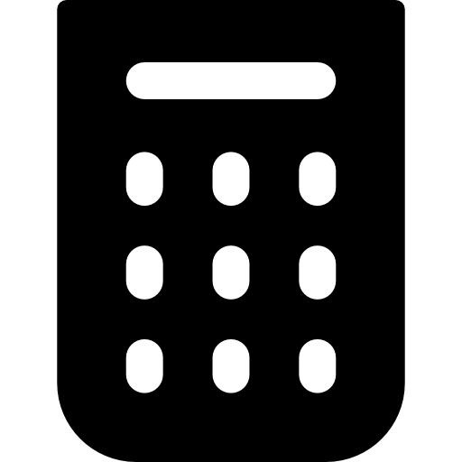 rekenmachine Basic Rounded Filled icoon
