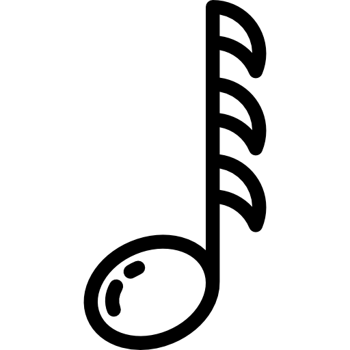 demisemiquaver Detailed Rounded Lineal Ícone