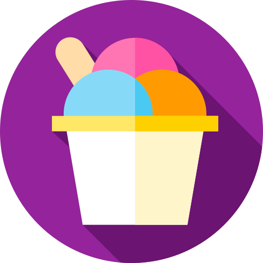Чашка мороженого Flat Circular Flat иконка
