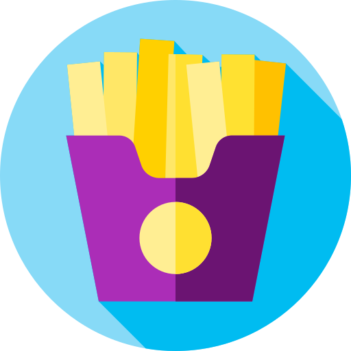 pommes frittes Flat Circular Flat icon