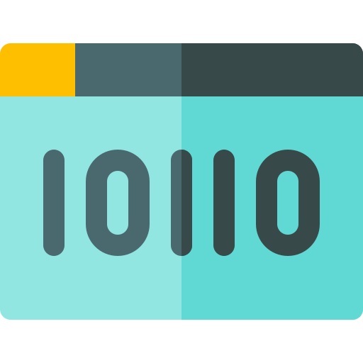 Código binario Basic Rounded Flat icono