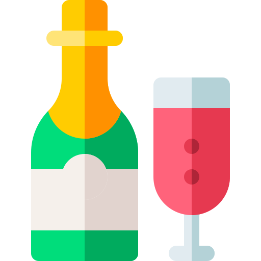 шампанское Basic Rounded Flat иконка