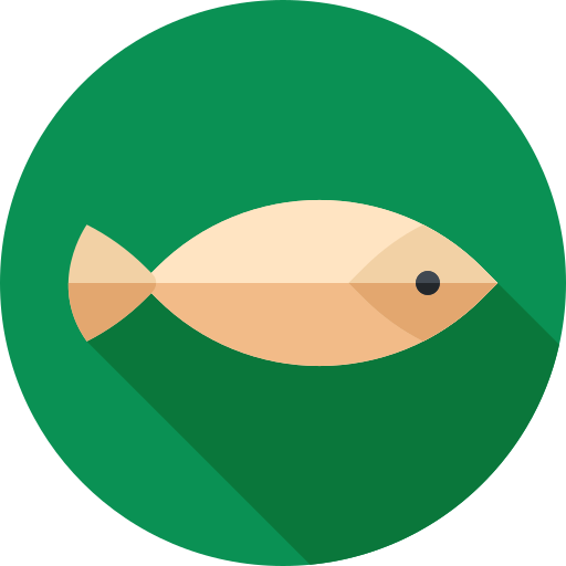 Pescado Flat Circular Flat icono