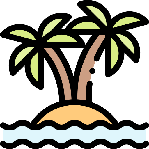 섬 Detailed Rounded Lineal color icon