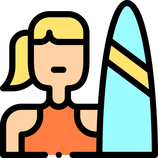 surfer Detailed Rounded Lineal color icon