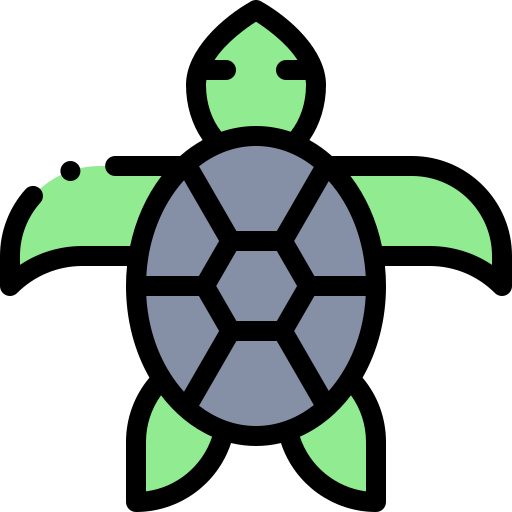 Tortuga Detailed Rounded Lineal color icono