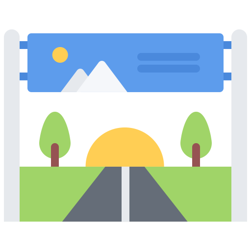 Road sign Coloring Flat icon