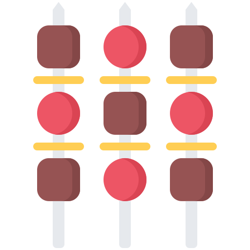 Shish kebab Coloring Flat icono