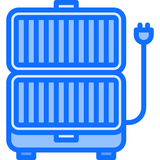 Electric grill Coloring Blue icon