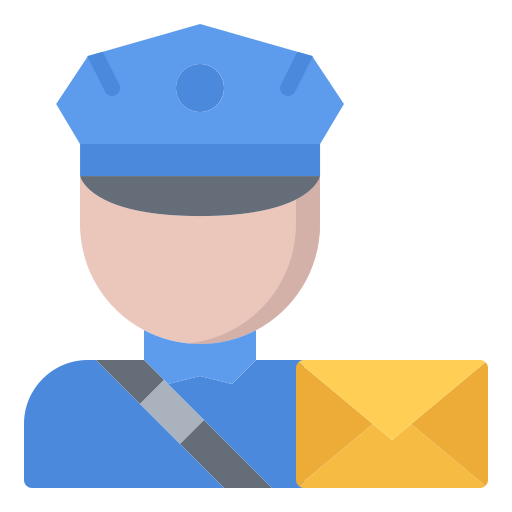 Postman Coloring Flat icon