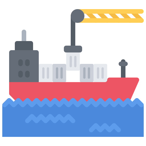 Cargo ship Coloring Flat icon