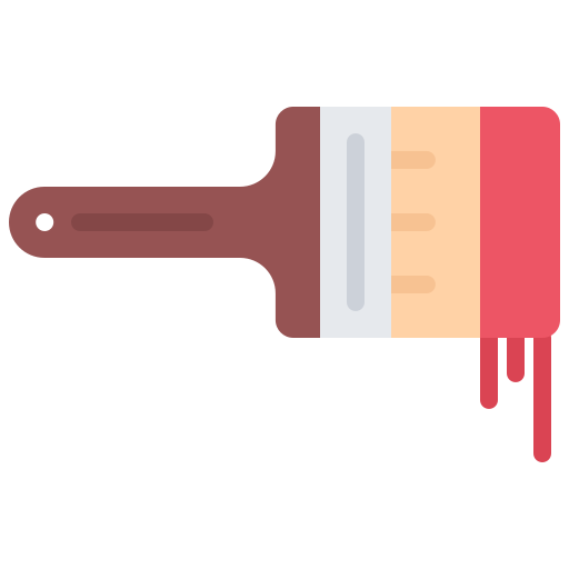 Paintbrush Coloring Flat icon