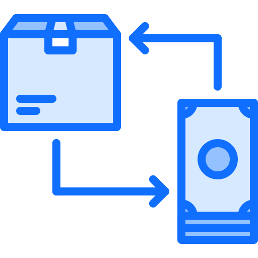 Cash on delivery Coloring Blue icon