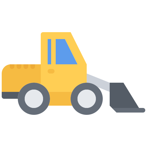 Bulldozer Coloring Flat icon