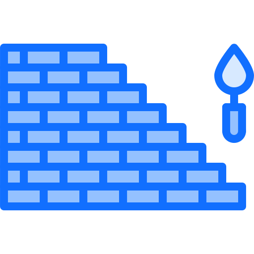 Bricks wall Coloring Blue icon