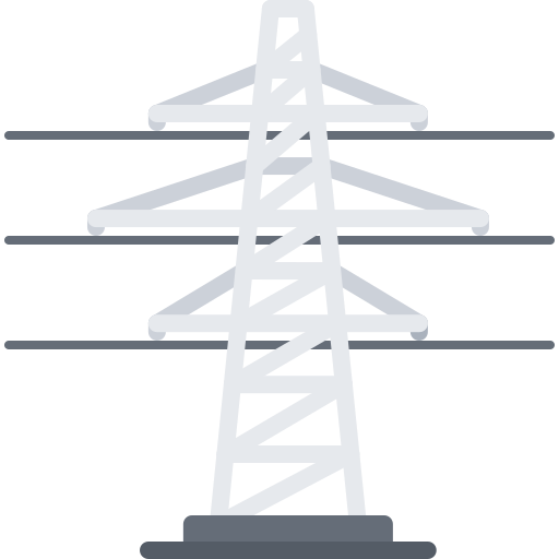 Línea eléctrica Coloring Flat icono