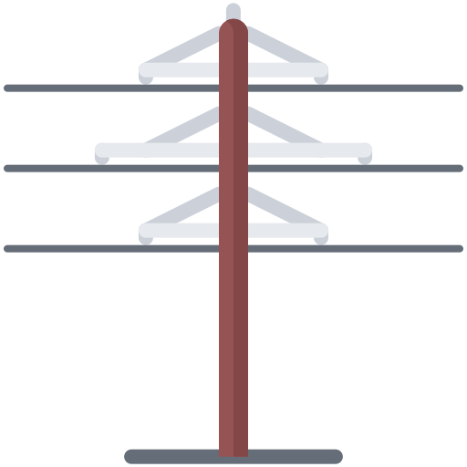 Power line Coloring Flat icon