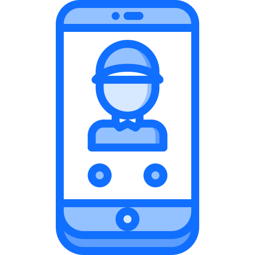 telefoongesprek Coloring Blue icoon